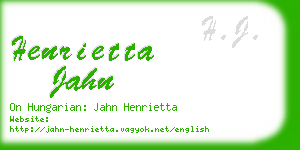 henrietta jahn business card